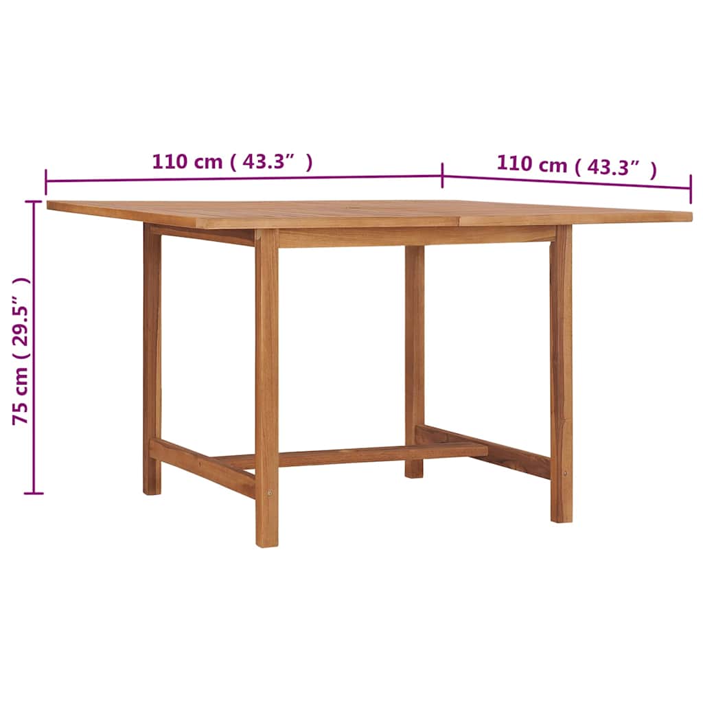 Garden Dining Table | Warm Teak | Teak wood | 110x110x75 cm | Durable