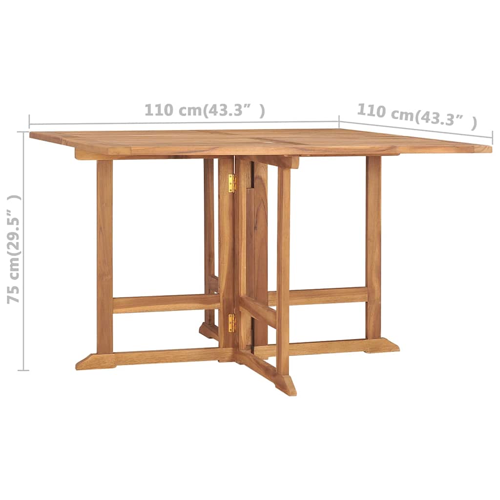 Garden Dining Table | Teak | Teak hardwood | 110x110x75 cm | Foldable