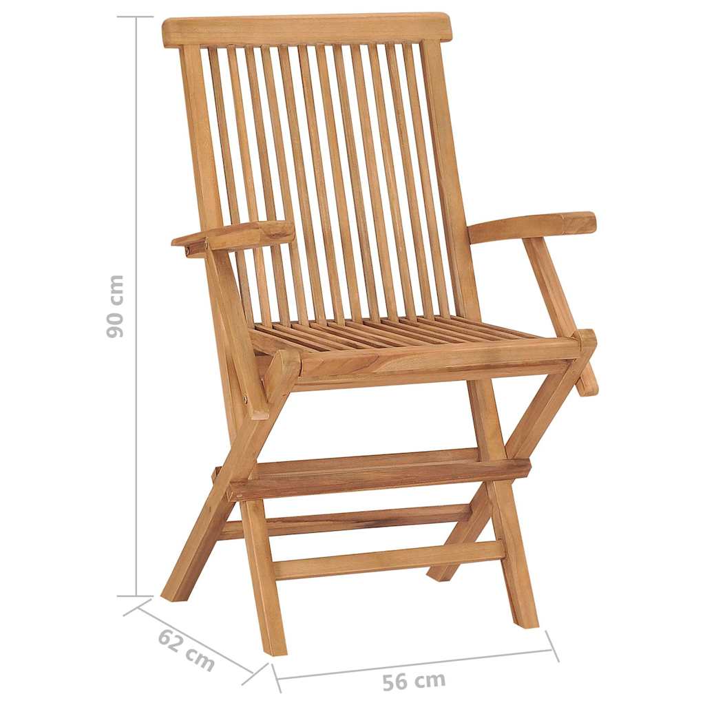 Folding Chairs 4 pcs Solid Teak Wood