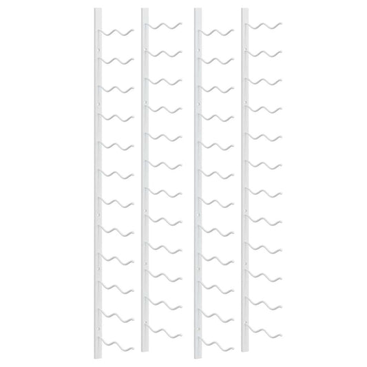 Wall Mounted Wine Rack for 24 Bottles 2 pcs White Iron