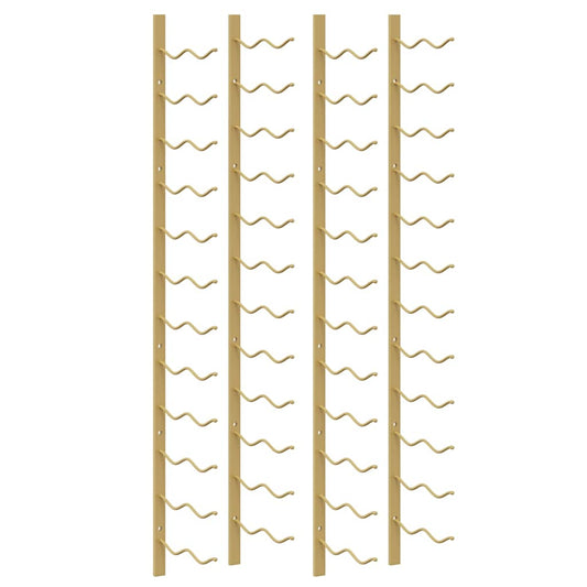 Wall Mounted Wine Rack for 24 Bottles 2 pcs Gold Iron
