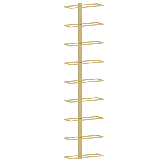 Wall-mounted Wine Rack for 9 Bottles Gold Iron