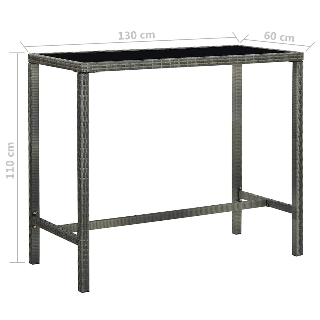 5 Piece Garden Bar Set with Cushions Poly Rattan Grey