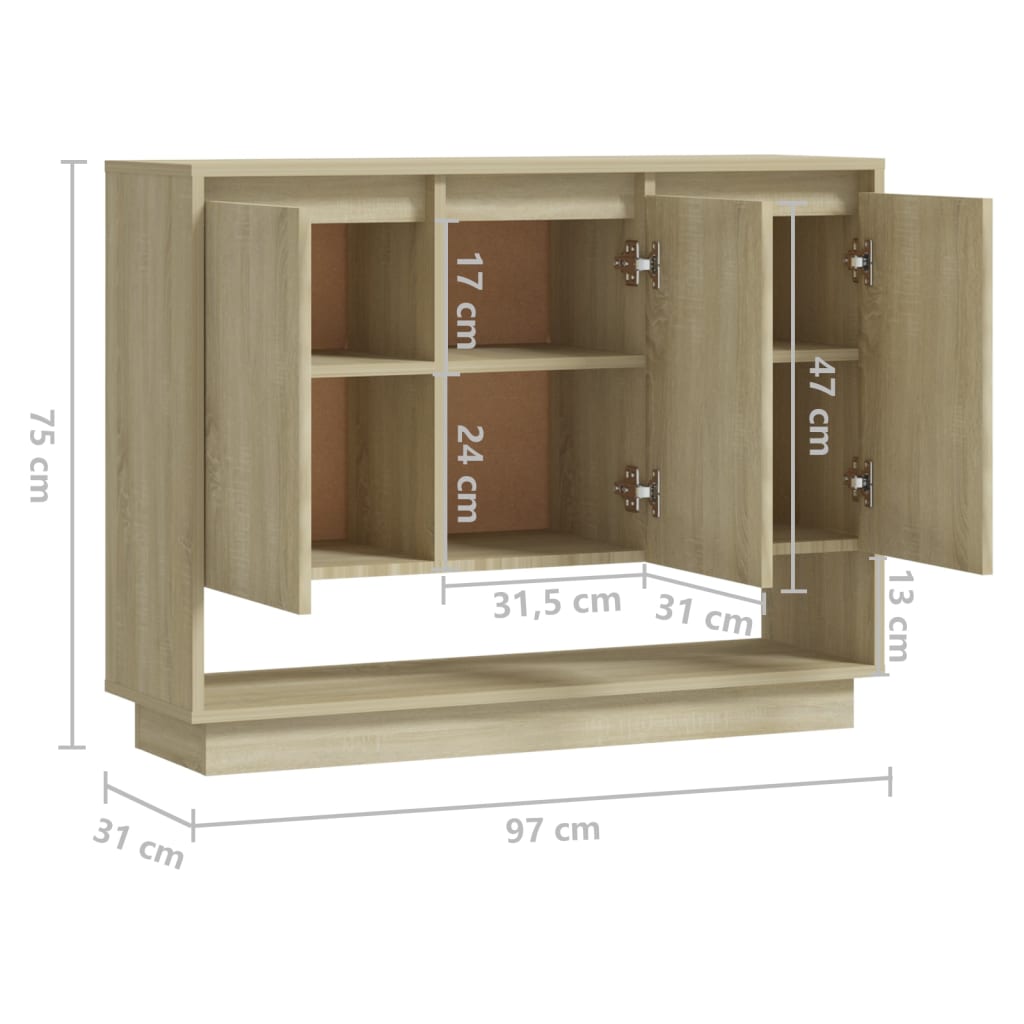 Sideboard | Sonoma Oak | Engineered wood | Medium | Sideboard