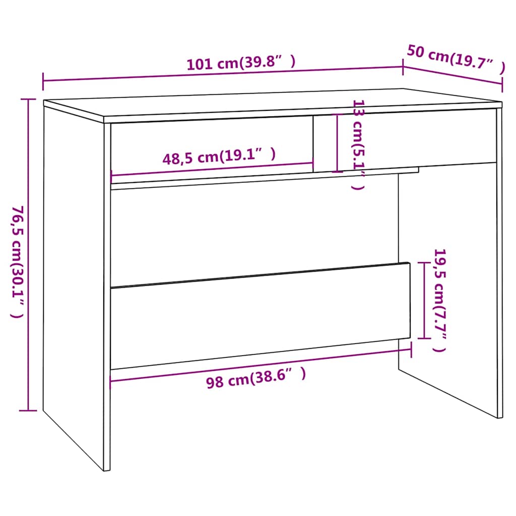 Desk | Sonoma oak | Engineered wood | Medium | Desk | Rectangular