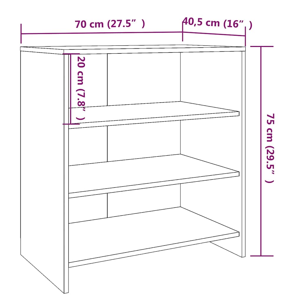 Sideboard | Sonoma oak | Engineered wood | 70 x 40.5 x 75 cm | Storage