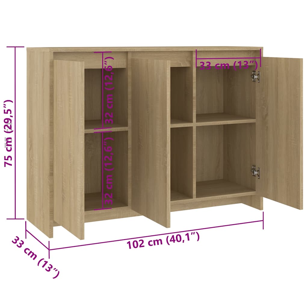 Sideboard | Sonoma Oak | Engineered Wood | Medium | Sideboard
