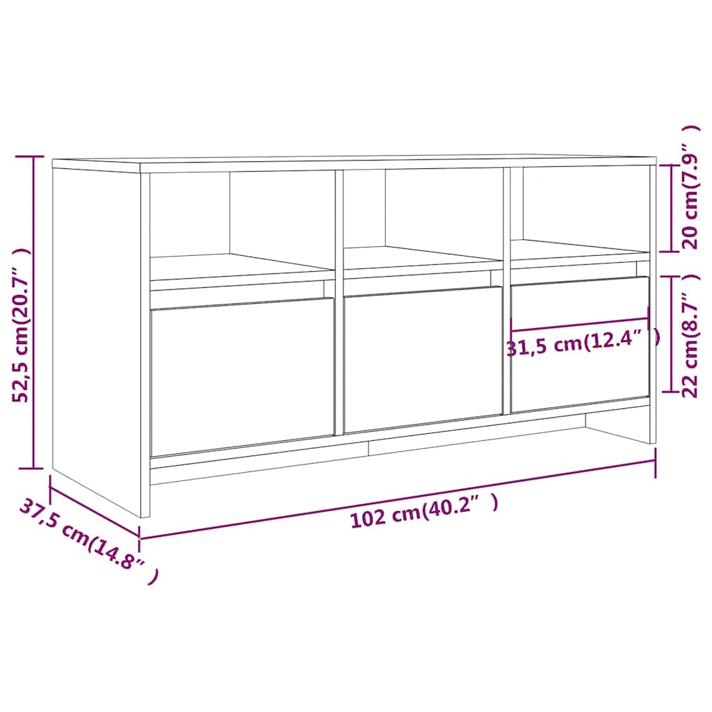 TV Cabinet | White | Engineered wood | Medium | TV Cabinet | Rectangular