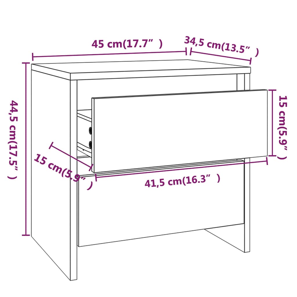 Bedside Cabinet | Sonoma Oak | Engineered Wood | Compact