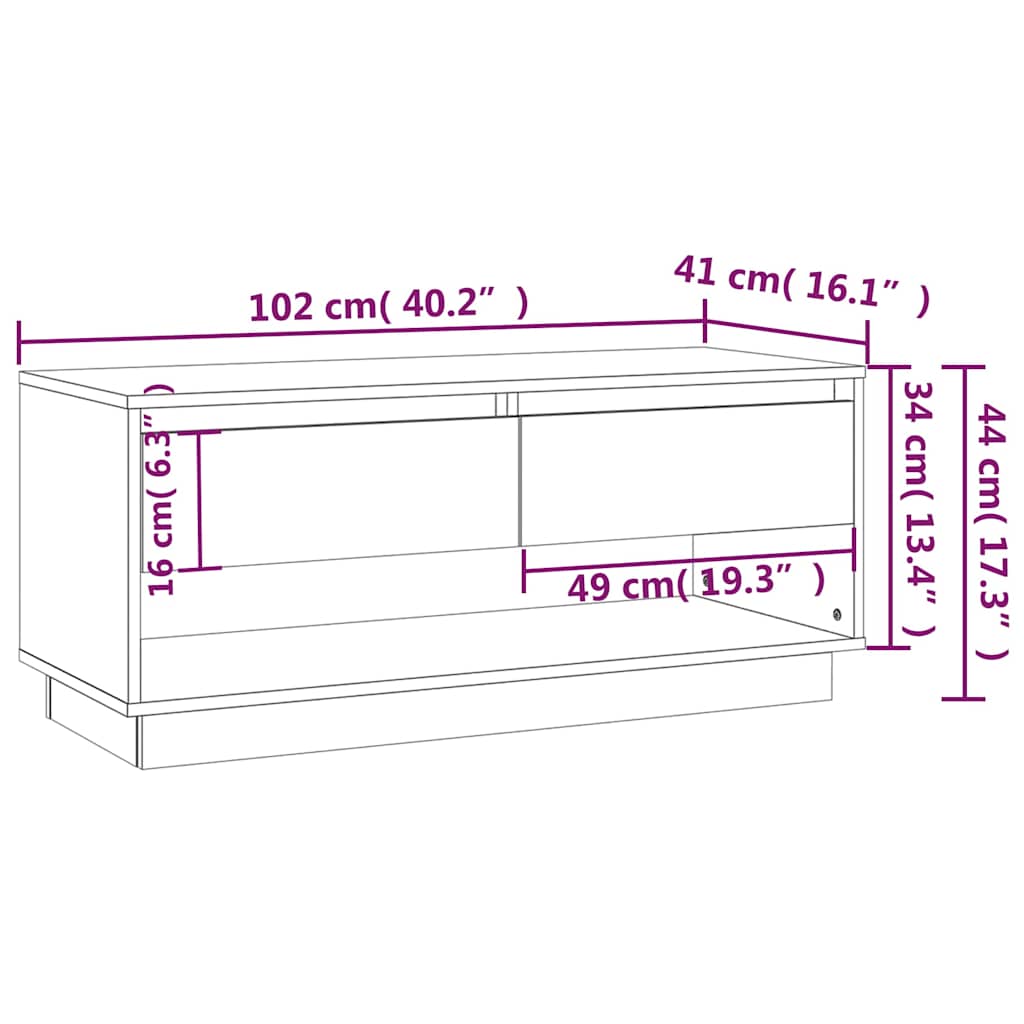 TV Cabinet | Grey Sonoma | Engineered Wood | Medium | TV Cabinet