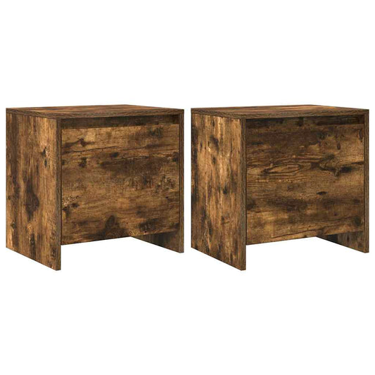 Bedside Cabinet | Set of 2 | Smoked Oak | Engineered Wood | Medium