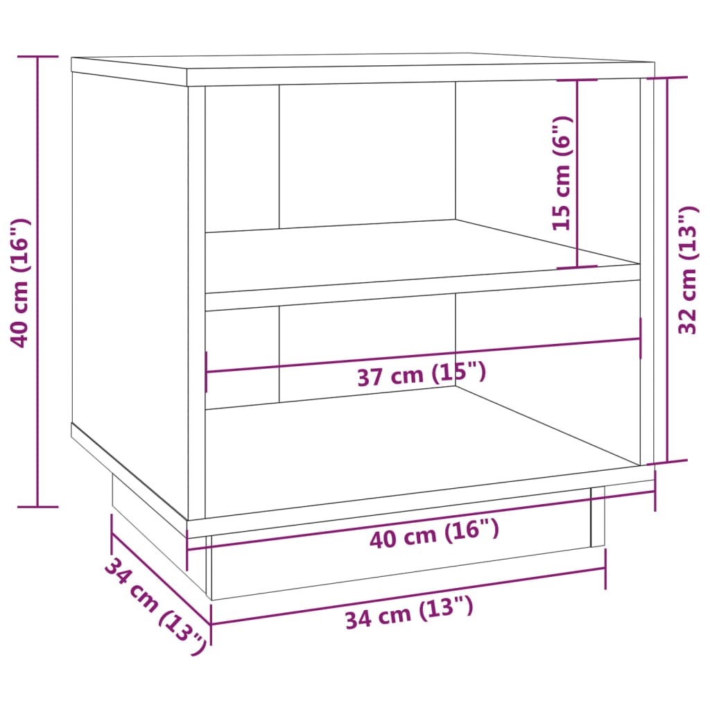 Bedside Cabinet | White | Solid pinewood | Standard | Bedside Cabinet