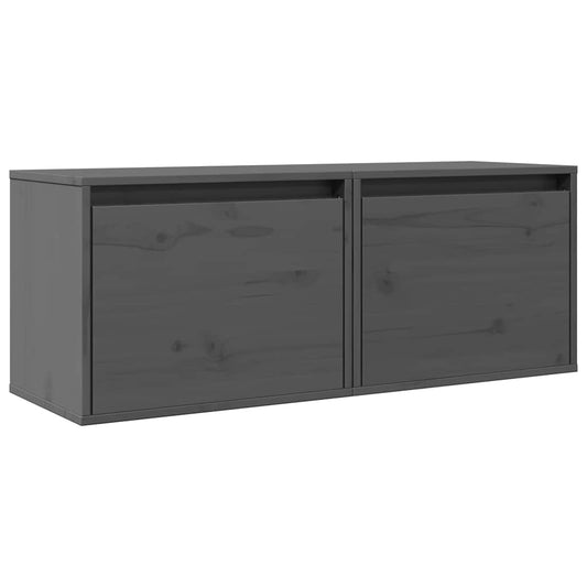 813440 vidaXL Wall Cabinets 2 pcs Grey 45x30x35 cm Solid Pinewood
