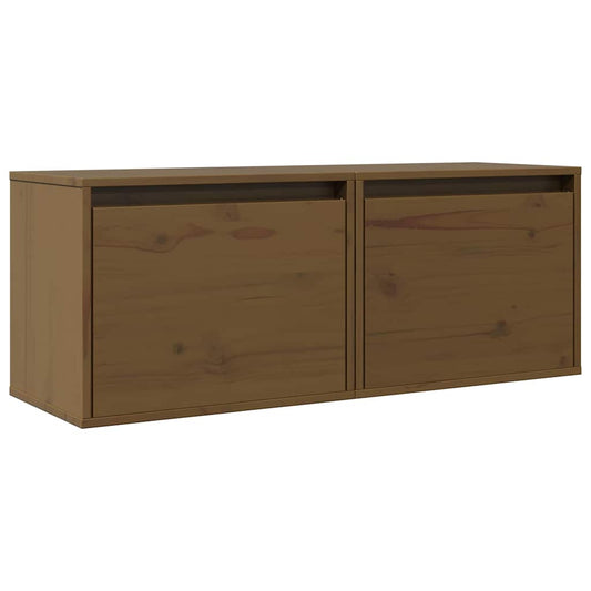 813442 vidaXL Wall Cabinets 2 pcs Honey Brown 45x30x35 cm Solid Pinewood