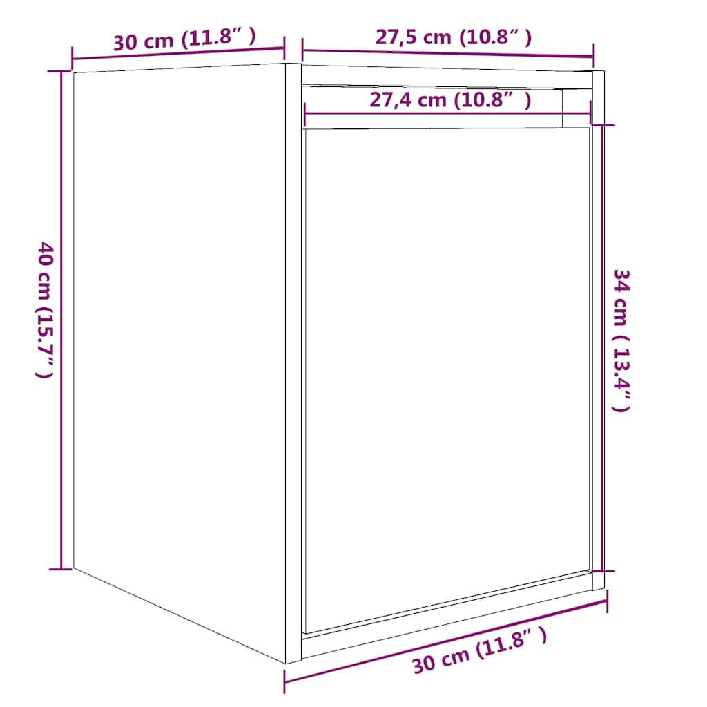 Wall Cabinets 2pcs White 30x30x40 cm Solid Wood Pine