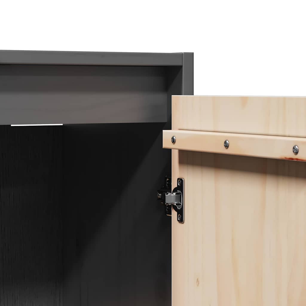 Wall Cabinet | Set of 2 | Grey | Solid pine wood | 30x30x100 cm