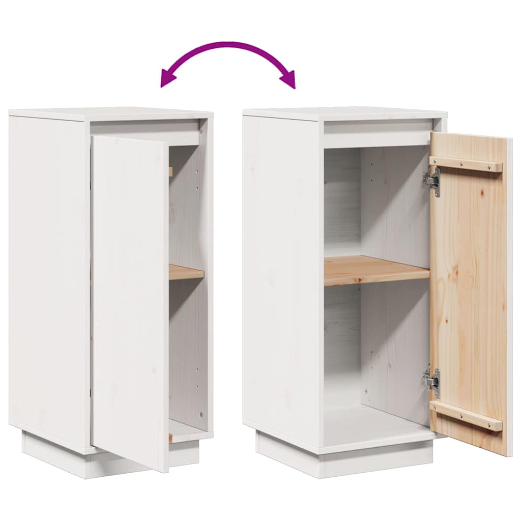 Sideboard | Set of 2 | White | Solid pinewood | 31.5x34x75 cm | Sideboard