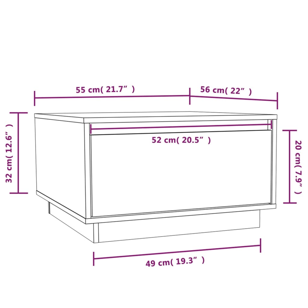 Coffee Table | Black | Solid Pine Wood | Medium | Coffee Table