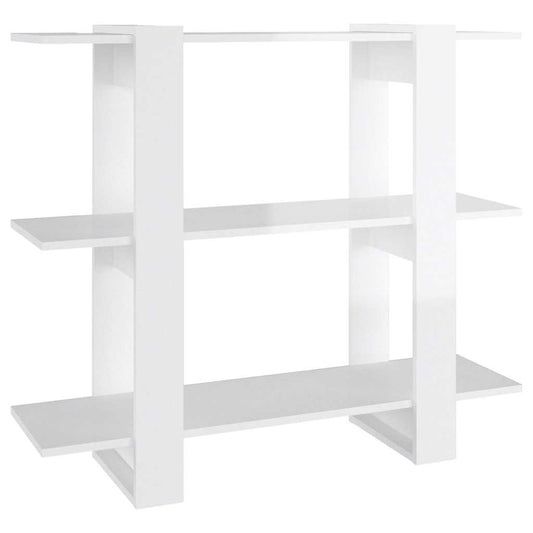 Book Cabinet | High Gloss White | Engineered Wood | Medium | Book Cabinet