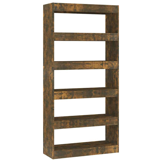 Book Cabinet | Smoked oak | Engineered wood | 80 x 30 x 166 cm