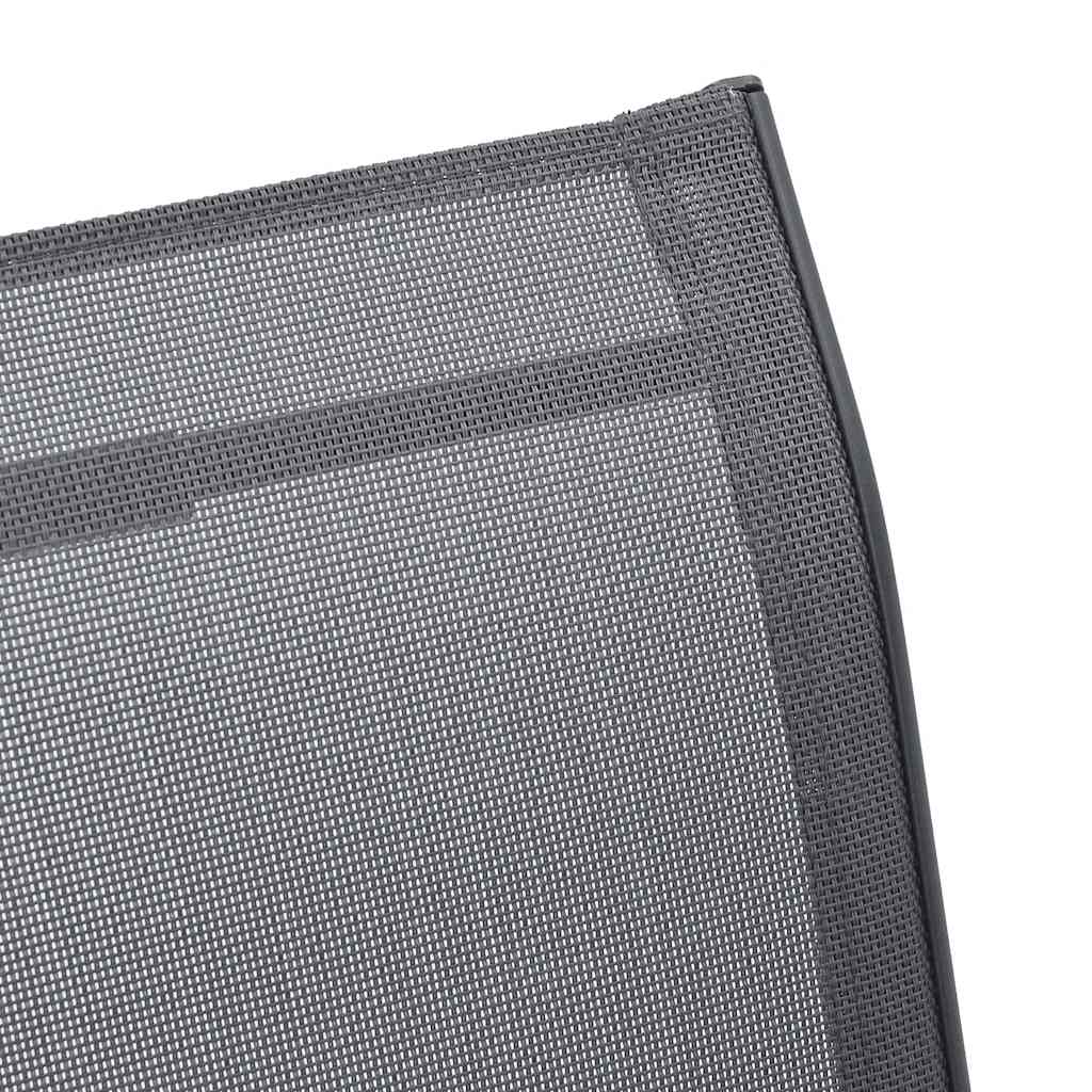 Stackable Garden Chairs 2 pcs Grey Textilene Fabric