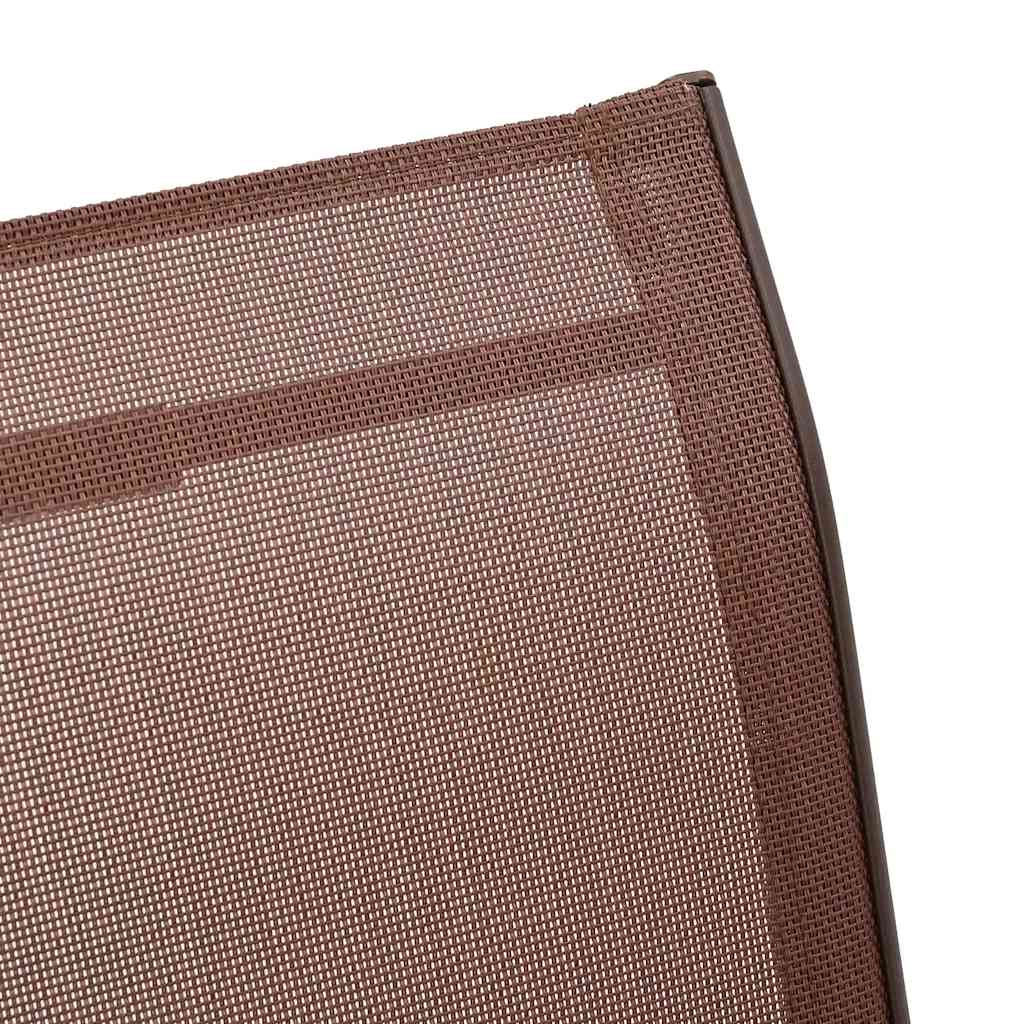Stackable Garden Chairs 4 pcs Brown Textilene Fabric