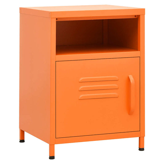 Nightstand | Set of 2 | Orange | Steel | Medium | Levelers | Nightstand
