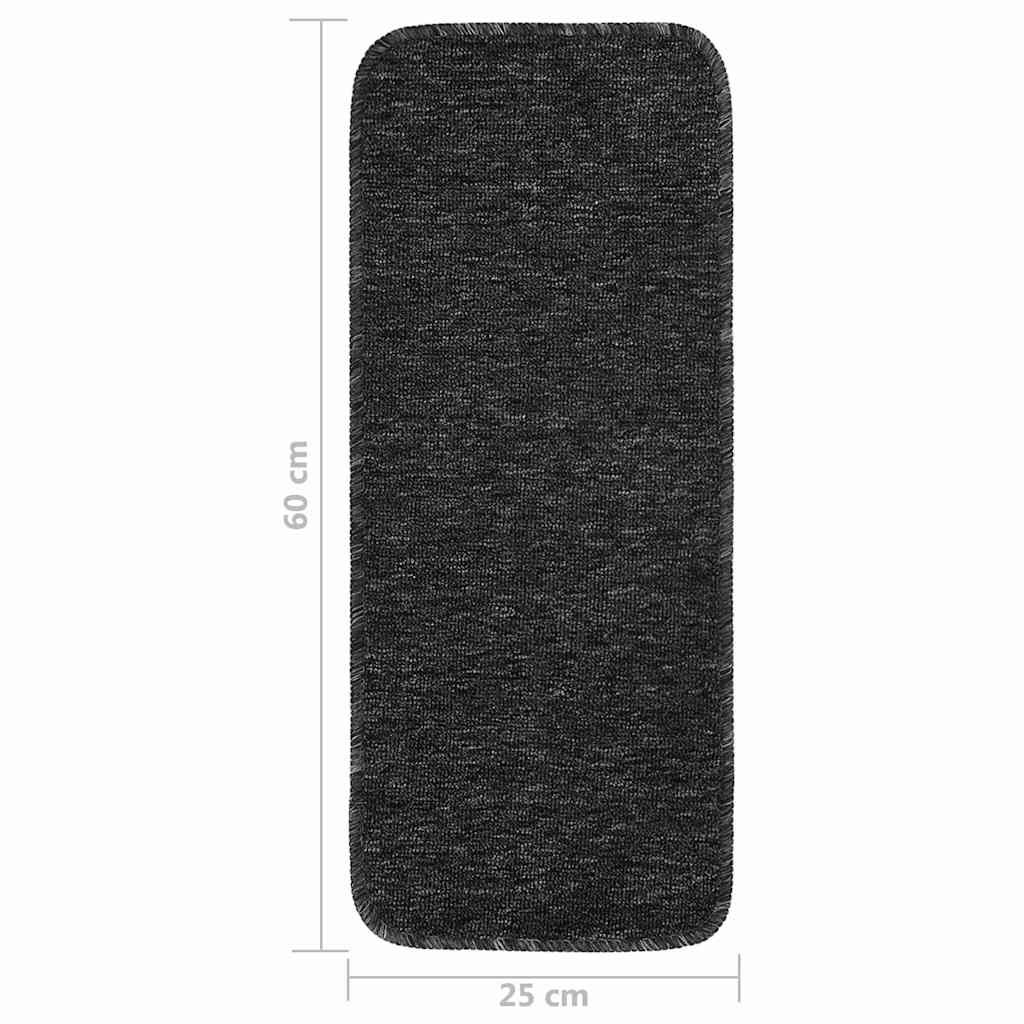 Stair Mat | Set of 15 | Anthracite | Polypropylene | 25 x 60 cm