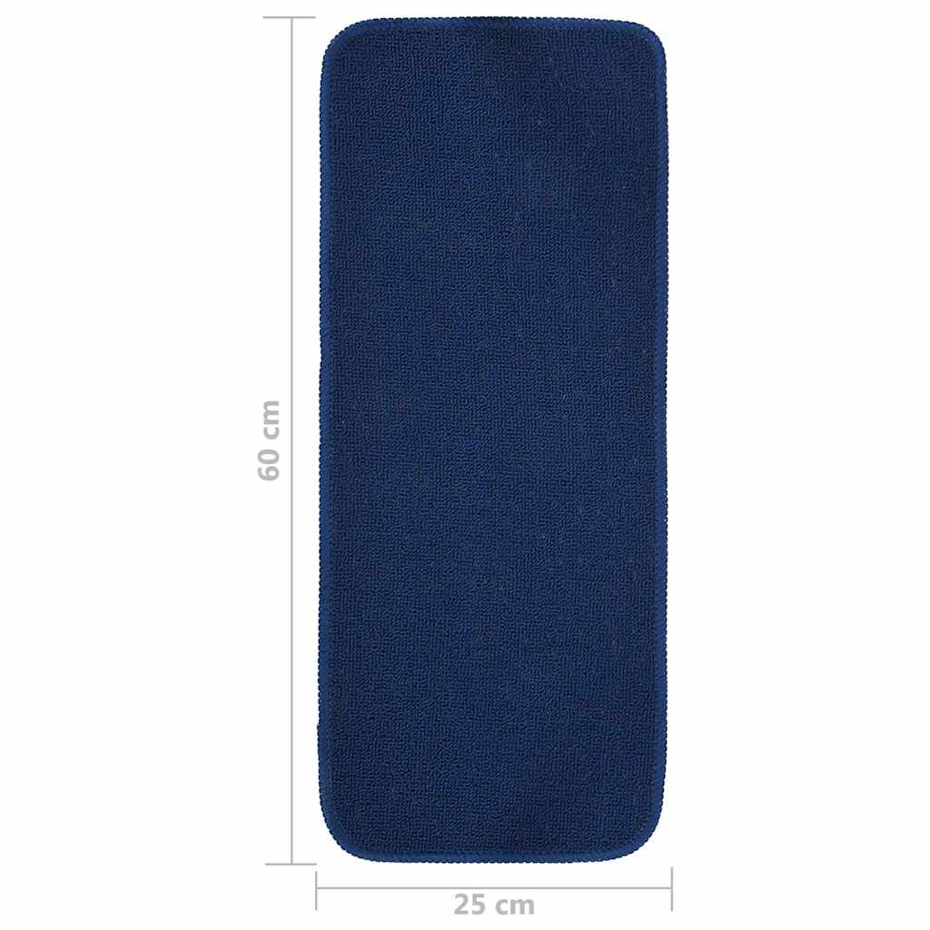 Stair Mat | Set of 15 | Navy Blue | 100% Polypropylene | 25 x 60 cm