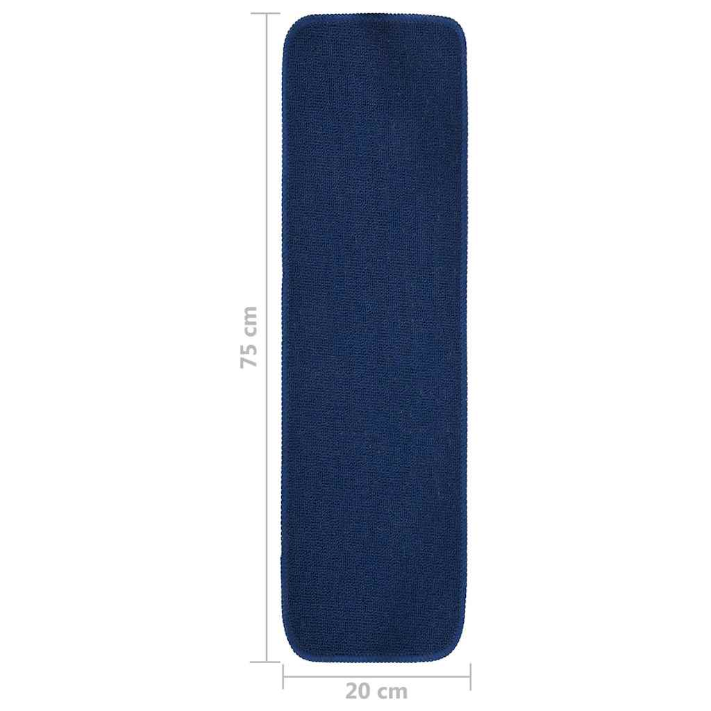 Stair Mat | Set of 15 | Navy blue | 100% Polypropylene | 75 x 20 cm