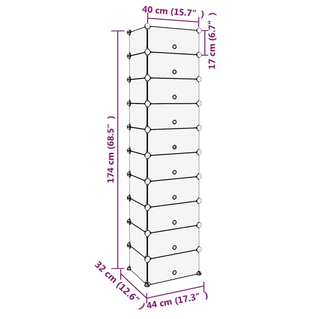 Shoe Rack | Transparent | PP (Polypropylene), Steel