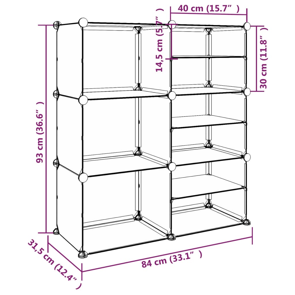Shoe Rack Transparent 84x31.5x93 cm PP