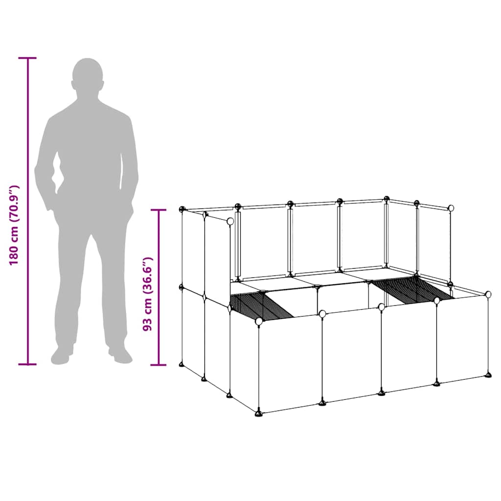 Animal Cage | Black | PP plastic, Steel | 143 x 107 x 93 cm | Collapsible