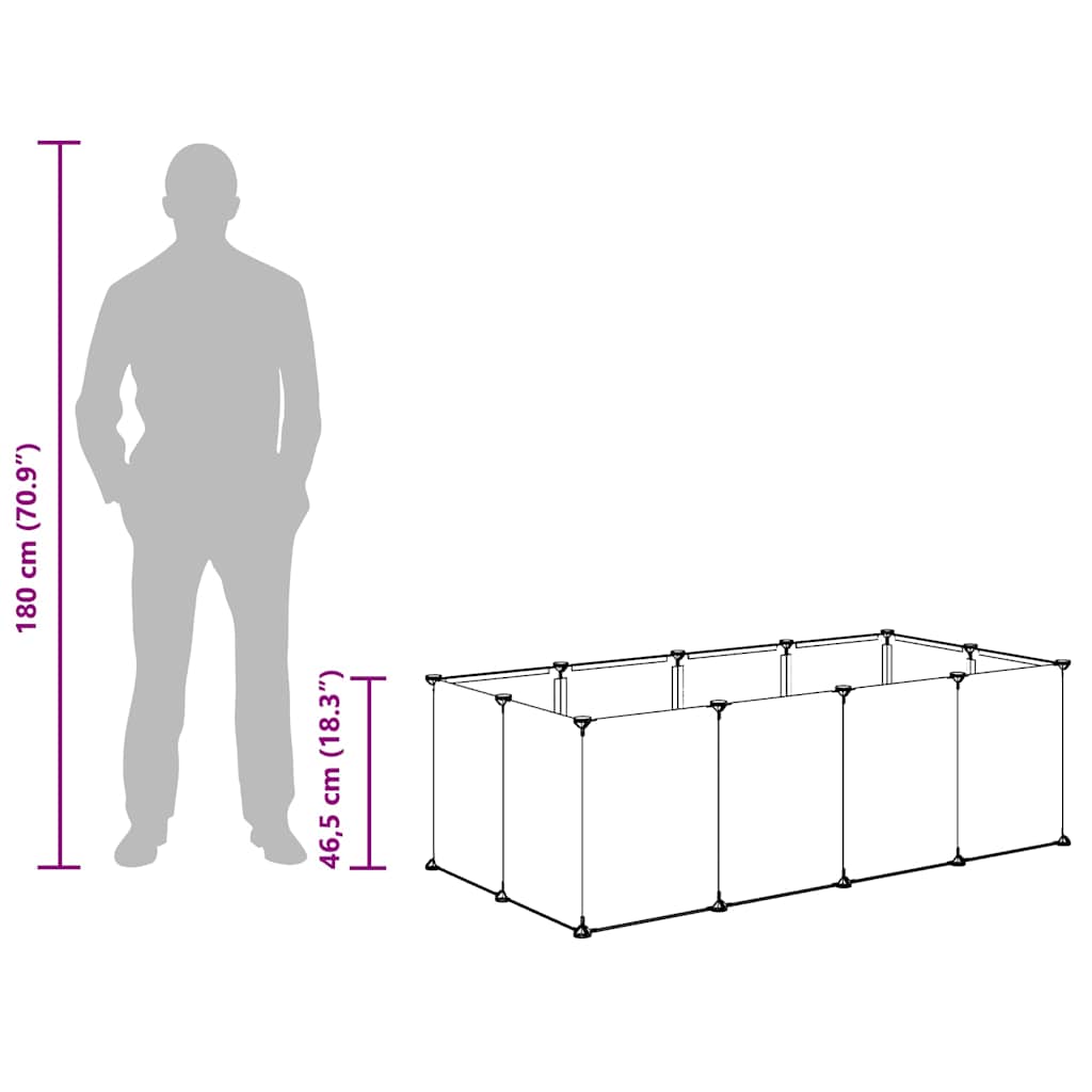 Animal Cage | Black | PP plastic panels, steel frames | 144x74x46.5 cm