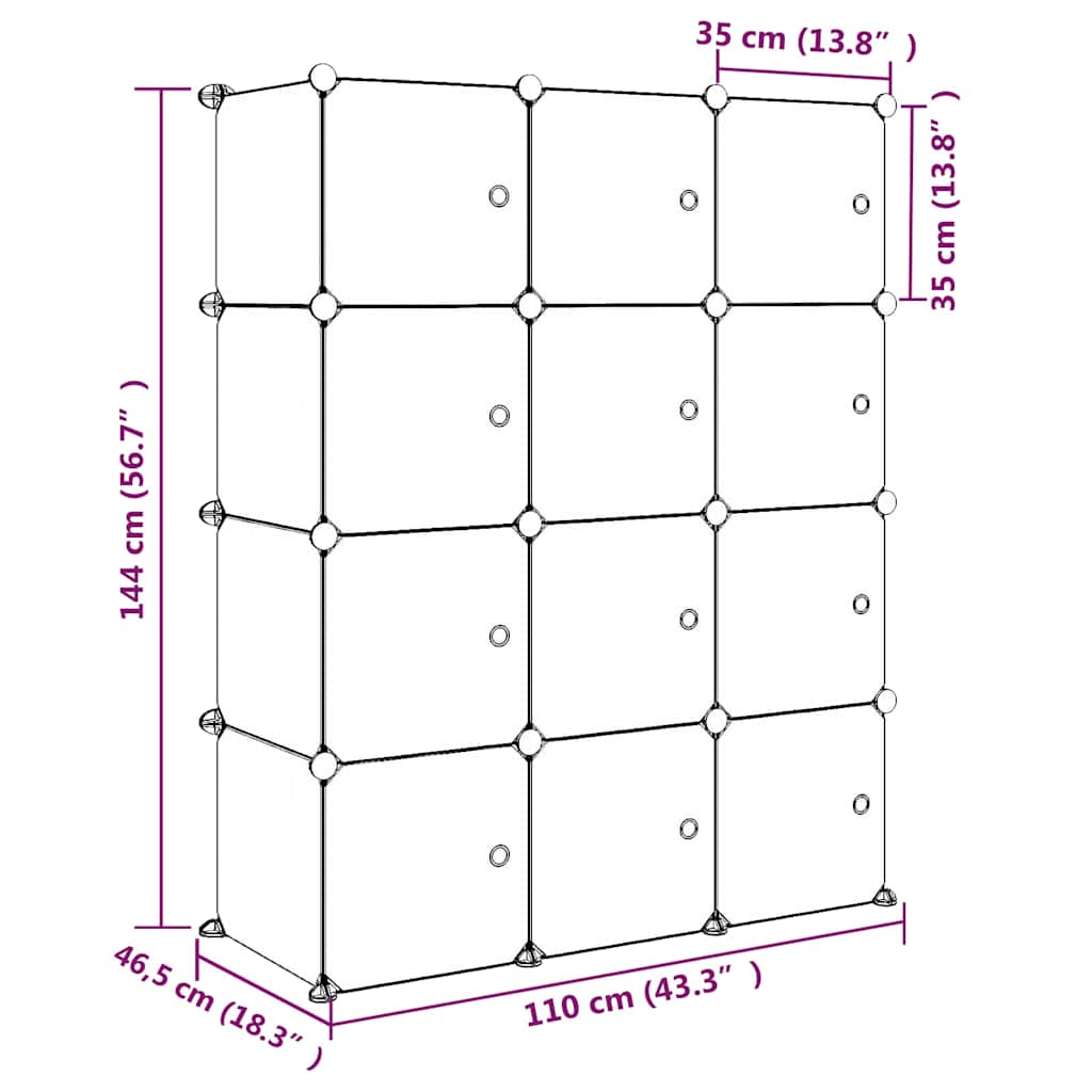 Storage Cabinet | Pink | PP (Polypropylene), Steel | Modular