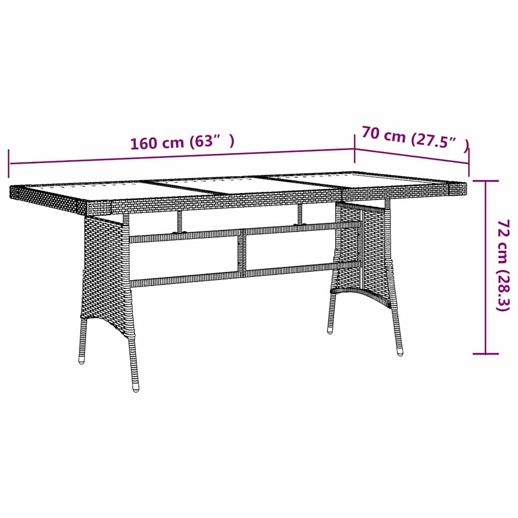 Garden Table | Black | Solid acacia wood | Medium | Durable
