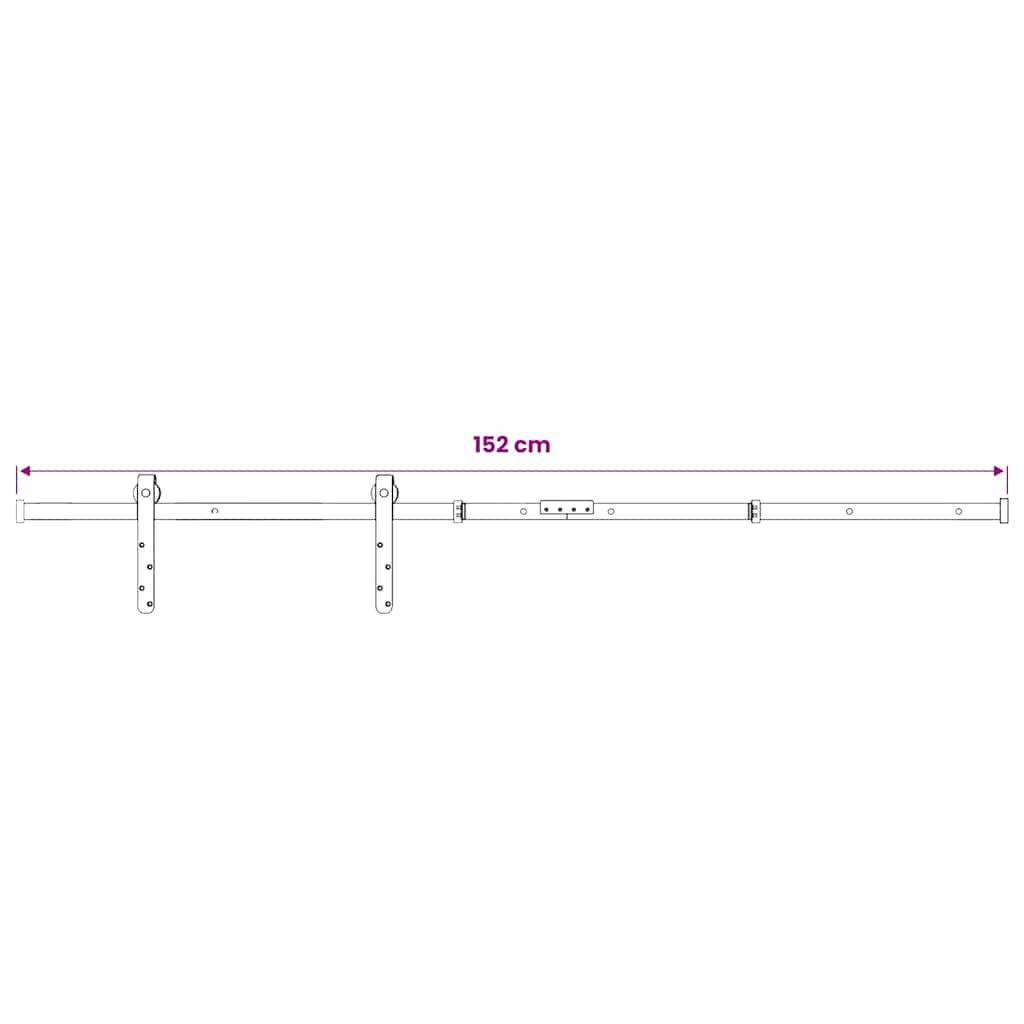 Mini Sliding Cabinet Door Kit Carbon Steel White 152 cm