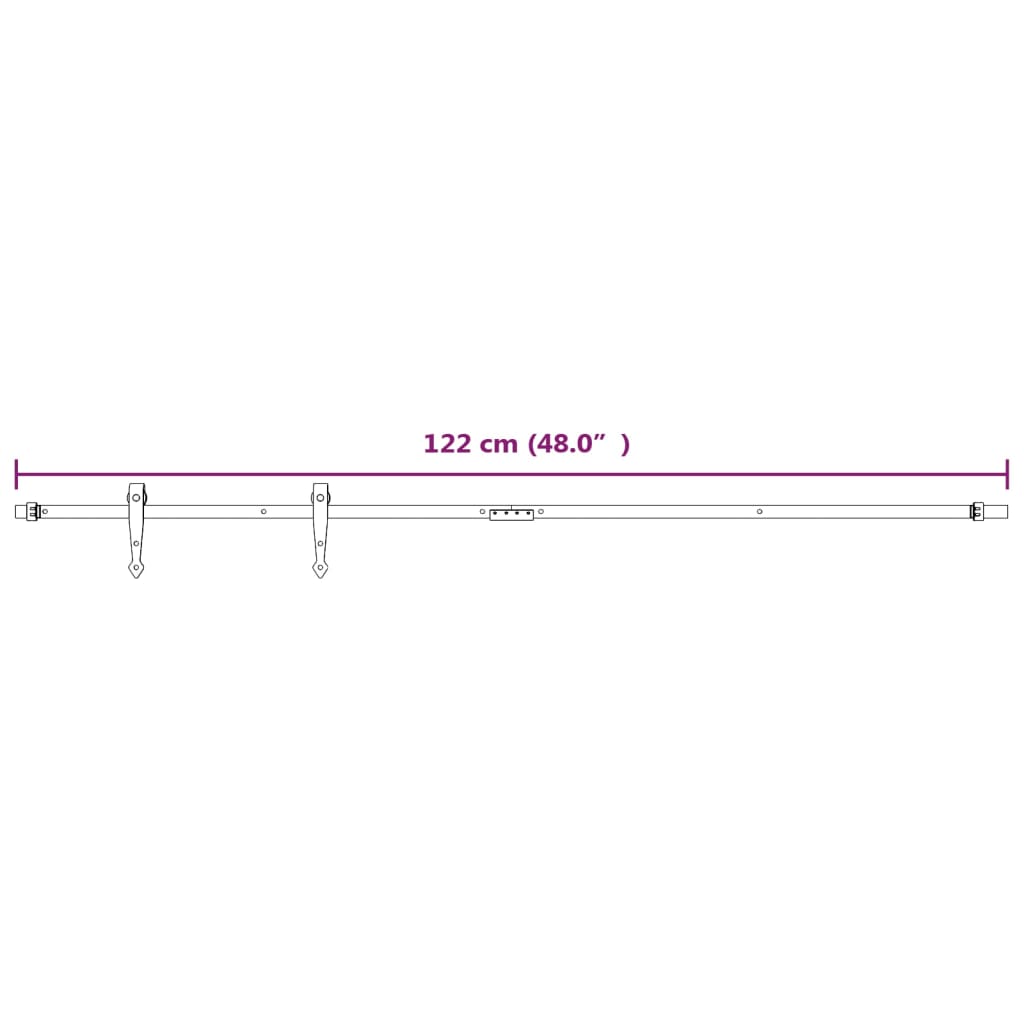 Mini Sliding Cabinet Door Kit Carbon Steel White 122 cm
