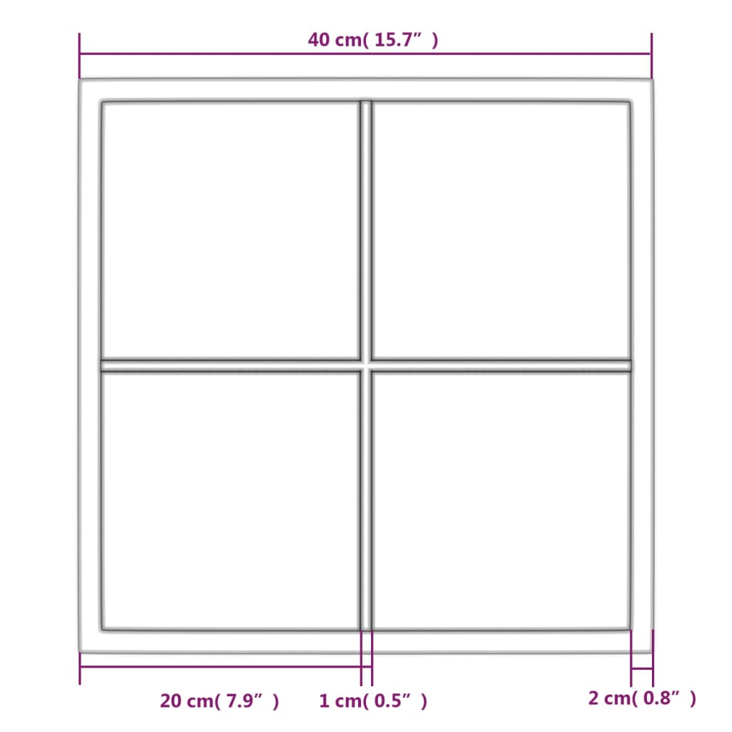 Mirror | Black | Metal, glass | 40x40 cm | Wall mounting | Wall Mirror