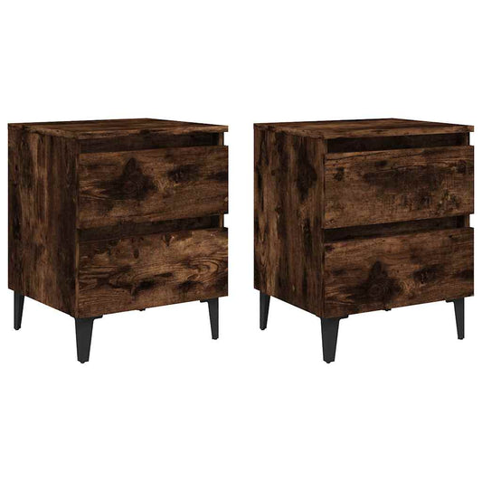 Bed Cabinet | Set of 2 | Smoked oak | Engineered wood, metal | Standard