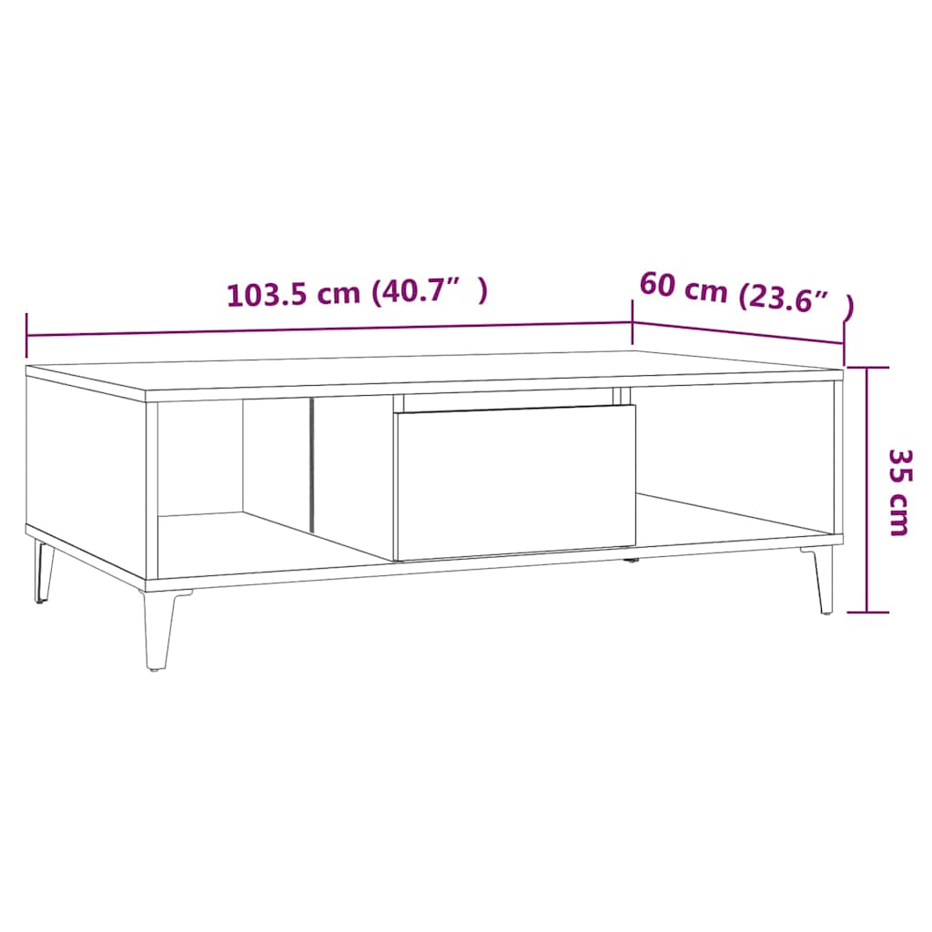 Coffee Table | Smoked oak | Engineered wood, metal | Medium