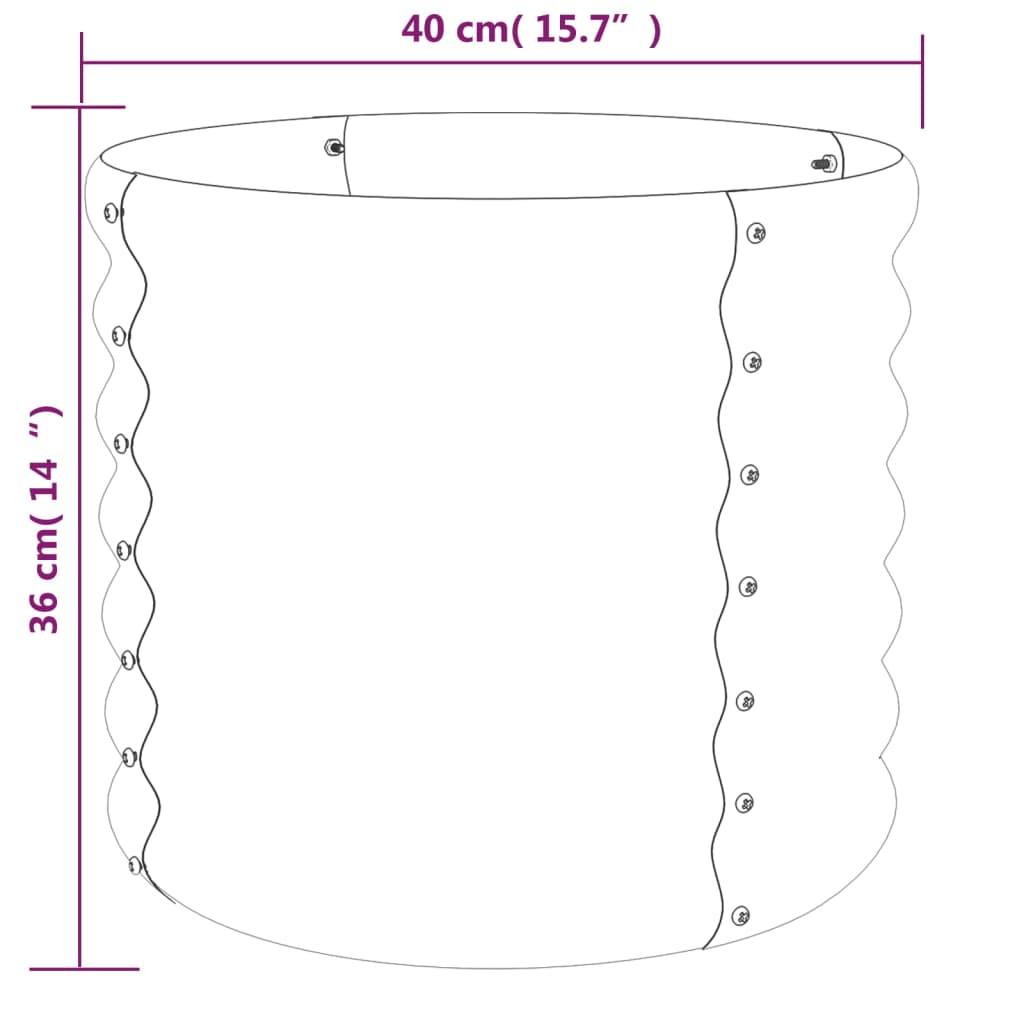 Garden Planter | Grey | Powder-Coated Steel | Medium | Durable