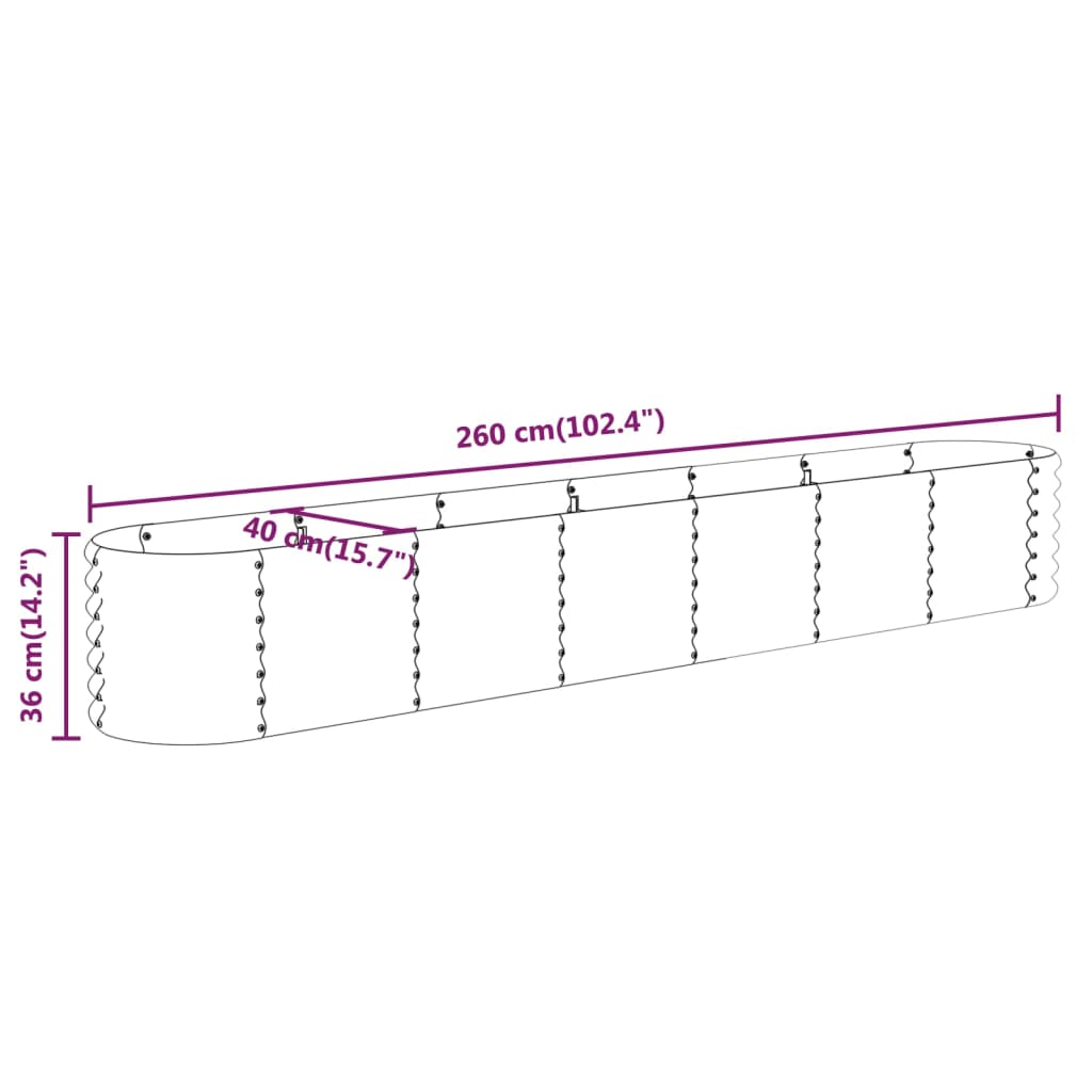 Garden Raised Bed | Brown | Powder-coated steel | Large | Durable