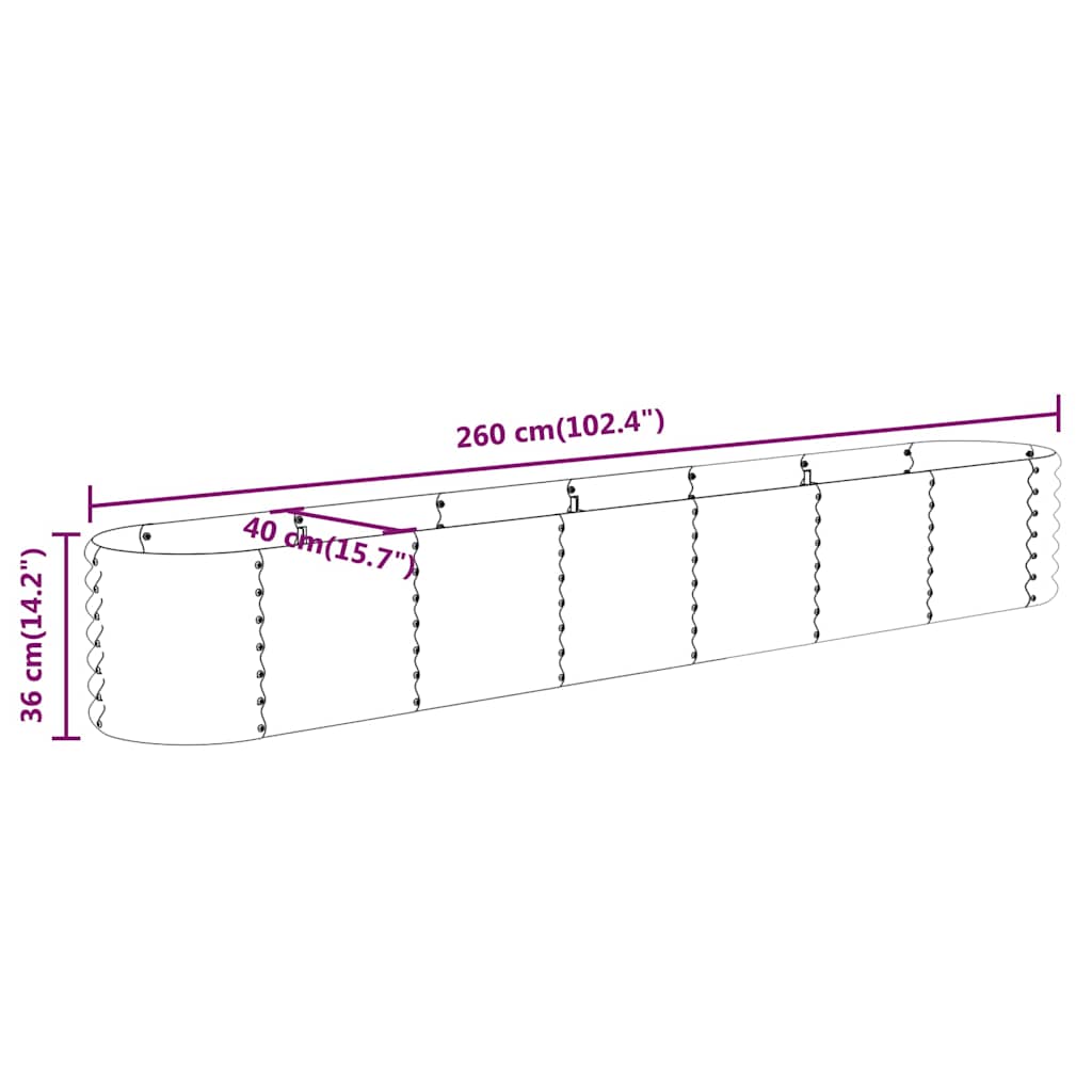 Garden Raised Bed | Anthracite | Powder-coated steel | Large | Durable