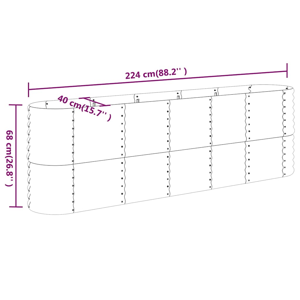 Garden Raised Bed | Anthracite | Powder-coated steel | Large | Durable