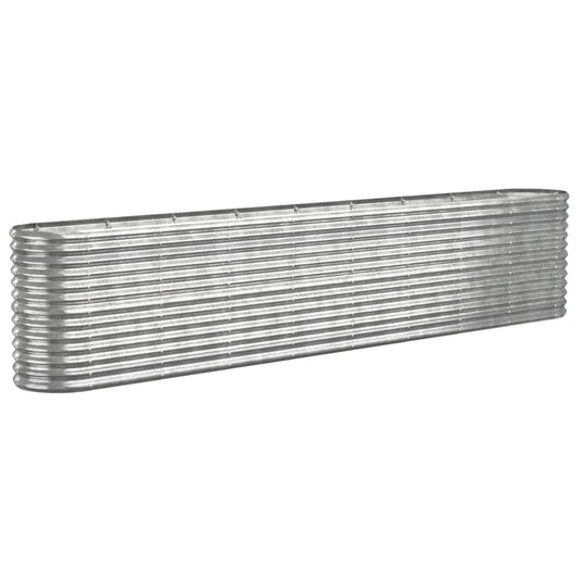 Garden Raised Bed Galvanised Steel 332x40x68 cm Silver