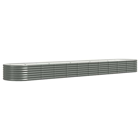 Garden Raised Bed Galvanised Steel 440x80x36 cm Grey