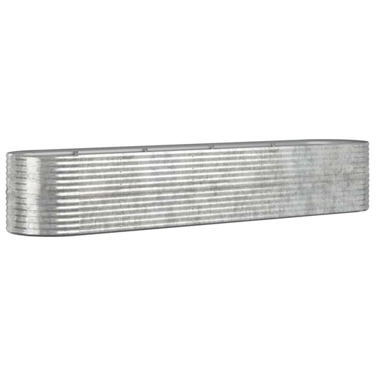 Garden Raised Bed Galvanised Steel 368x80x68 cm Silver