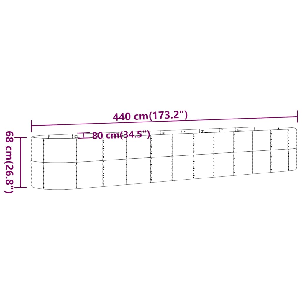 Garden Raised Bed | Green | Powder-coated steel | Extra Large | Durable