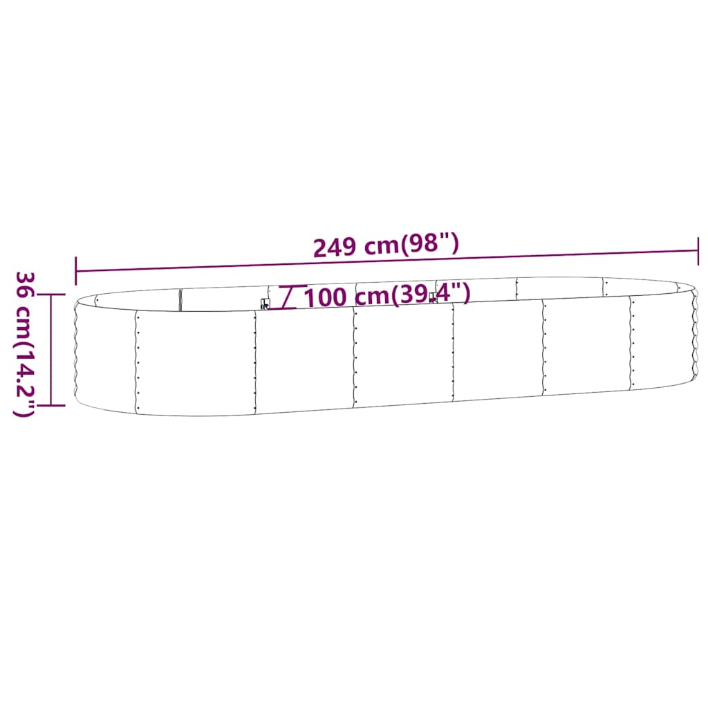 Garden Raised Bed | Green | Powder-coated steel | Large
